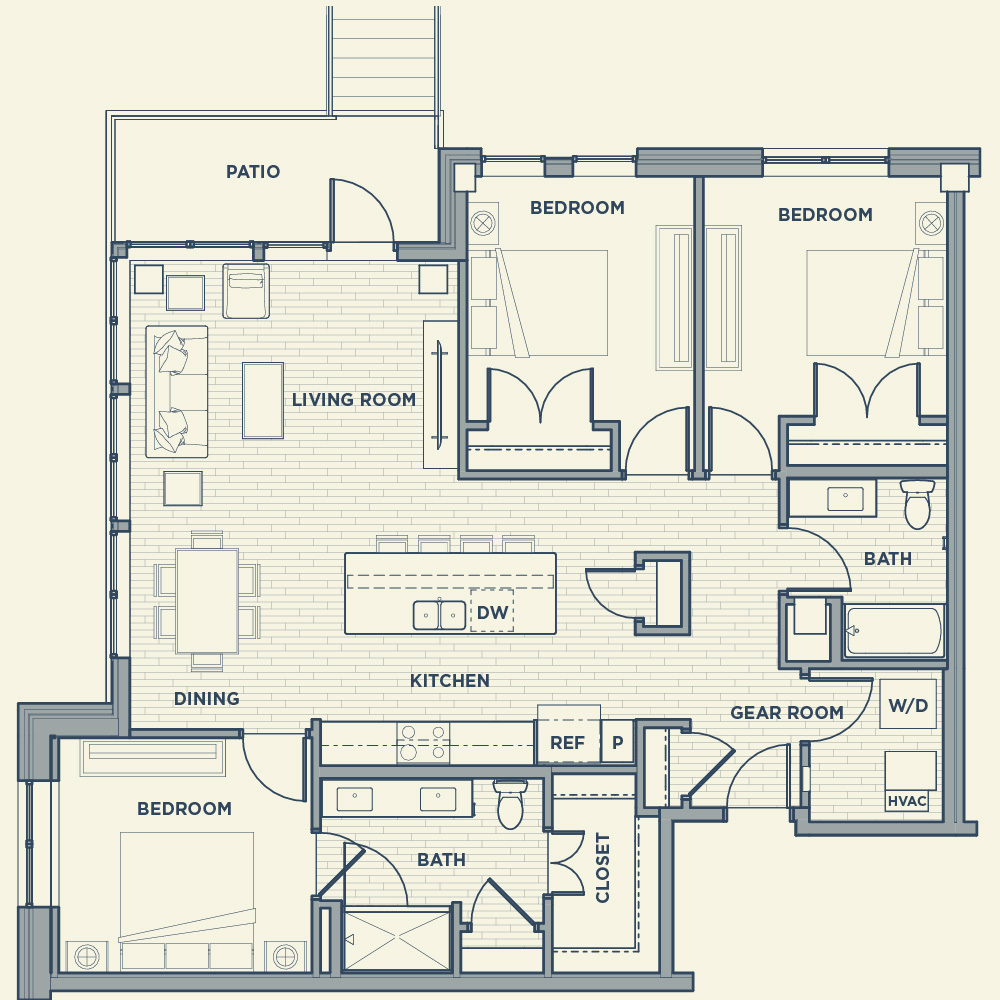 The Apiary Apts West Allis Landbylabel Apartment C1 Mirrored